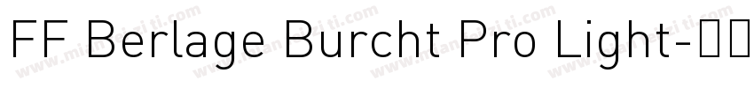 FF Berlage Burcht Pro Light字体转换